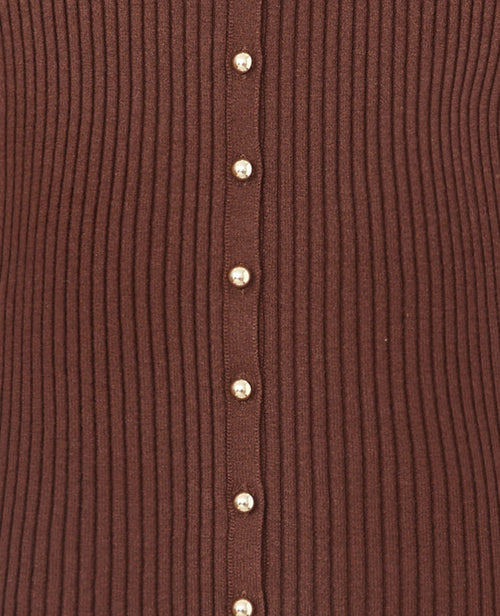 Gilet fin en maille côtelée avec boutons dorés - PIMKIE - 8