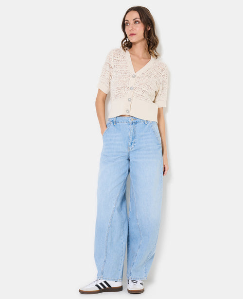 Gilet manches courtes en maille ajourée - PIMKIE - 3