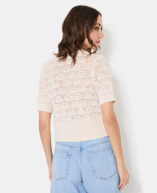 Gilet manches courtes en maille ajourée - PIMKIE - 6