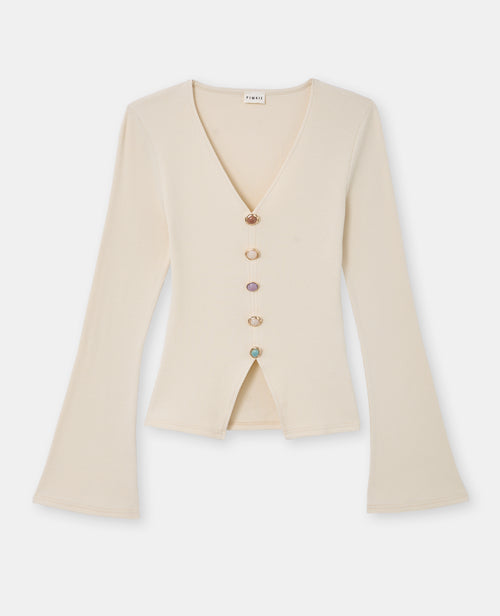 T-shirt manches longues effet gilet boutons fantaisie - PIMKIE - 4