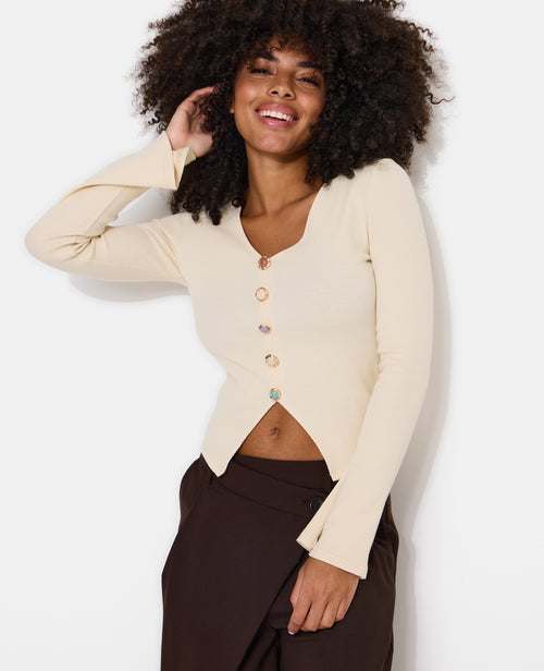 T-shirt manches longues effet gilet boutons fantaisie - PIMKIE - 5