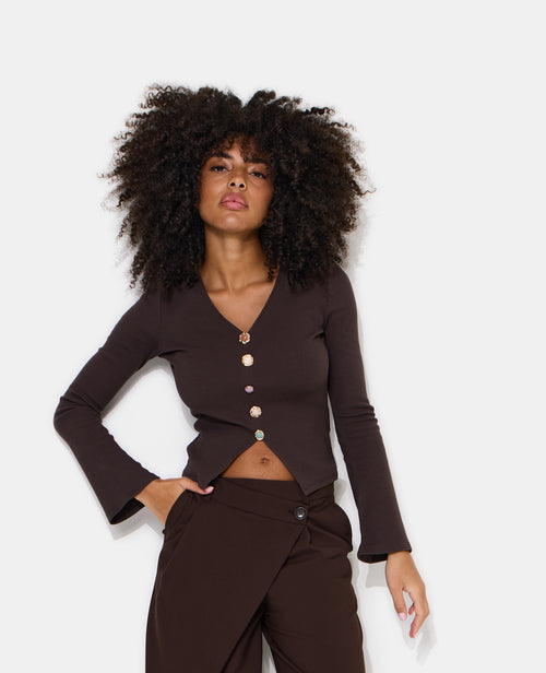 T-shirt manches longues effet gilet boutons fantaisie - PIMKIE - 1