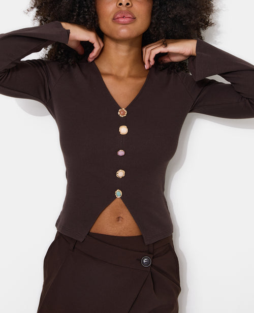 T-shirt manches longues effet gilet boutons fantaisie - PIMKIE - 2