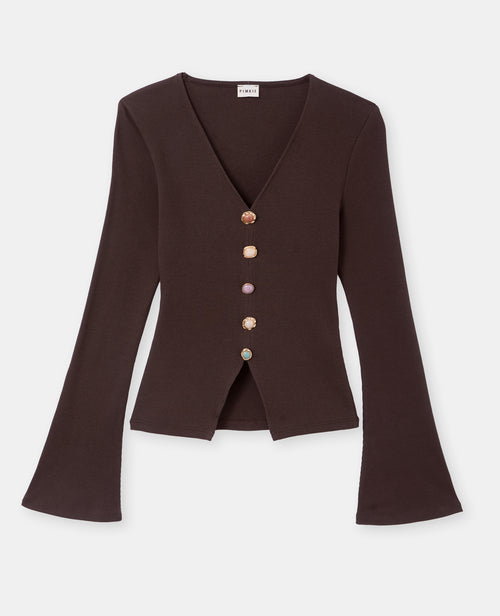 T-shirt manches longues effet gilet boutons fantaisie - PIMKIE - 4