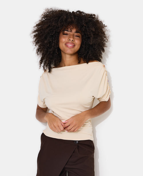 Top manches chauve-souris avec fronces et boutons - PIMKIE - 1