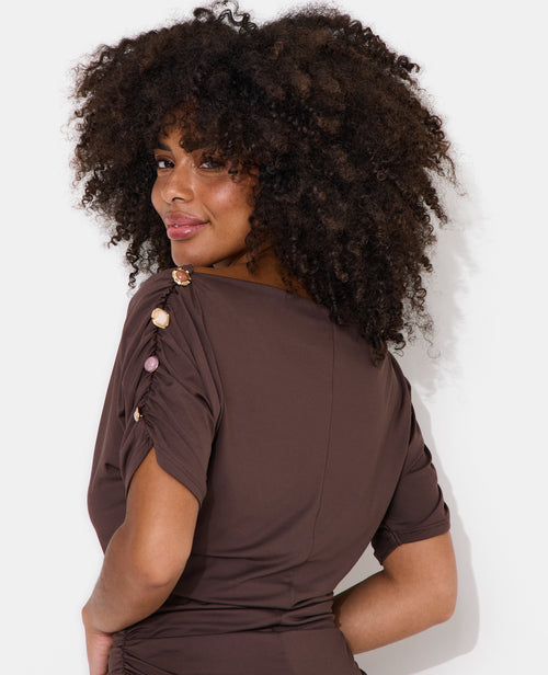 Top manches chauve-souris avec fronces et boutons - PIMKIE - 2