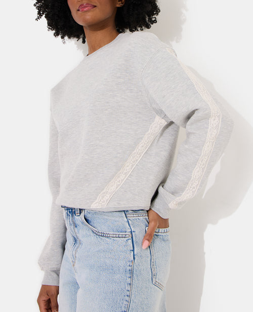 Sweat col rond avec dentelle - PIMKIE - 2