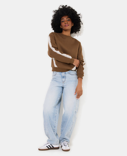 Sweat col rond avec dentelle - PIMKIE - 3