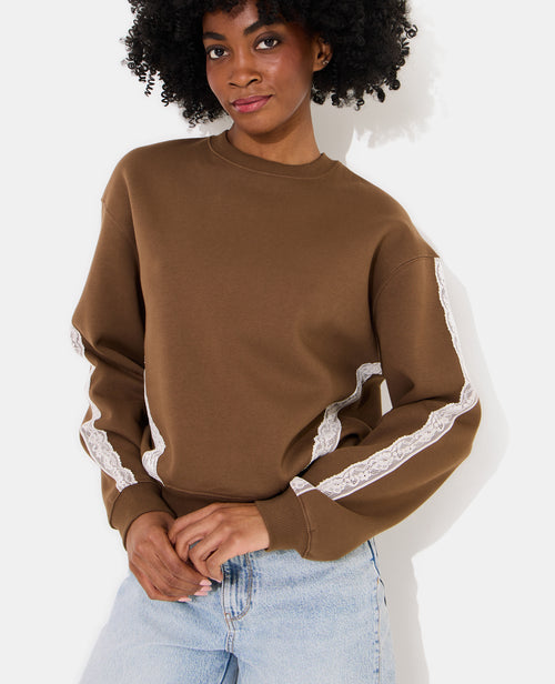 Sweat col rond avec dentelle - PIMKIE - 5