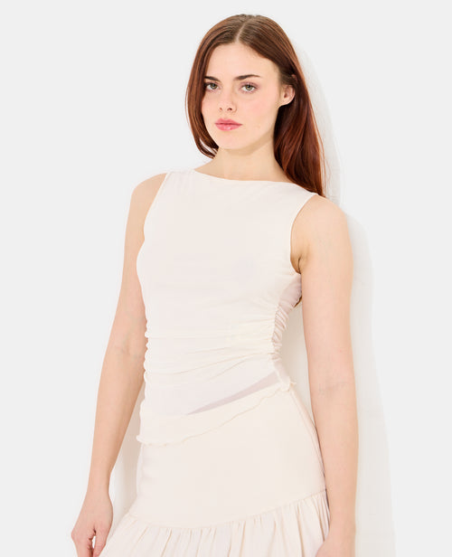 Débardeur en résille avec fronces - PIMKIE - 5