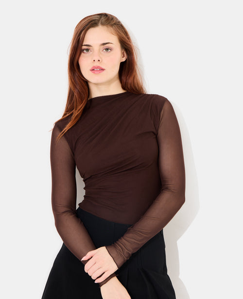 Body en résille avec fronces et drapés - PIMKIE - 1