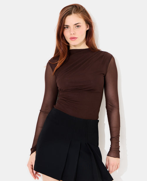 Body en résille avec fronces et drapés - PIMKIE - 5