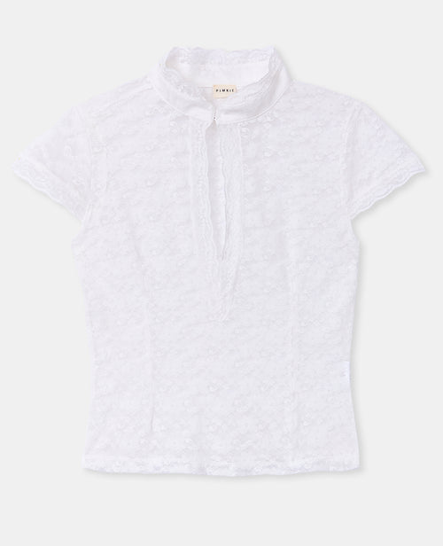Top en dentelle col mao - PIMKIE - 4