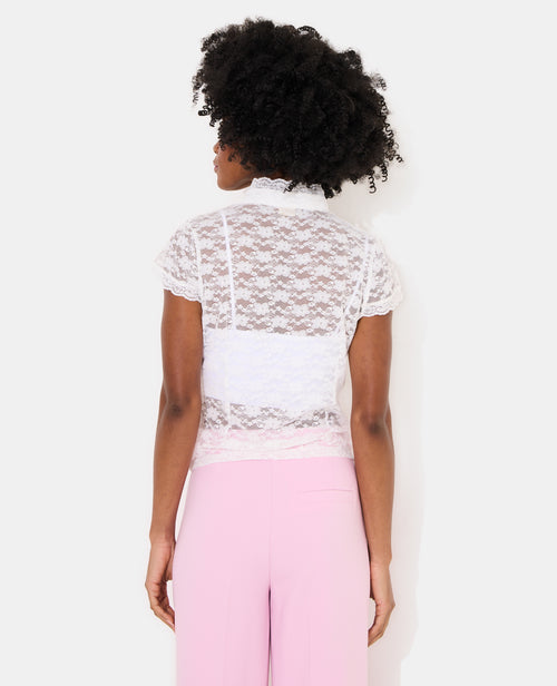 Top en dentelle col mao - PIMKIE - 6