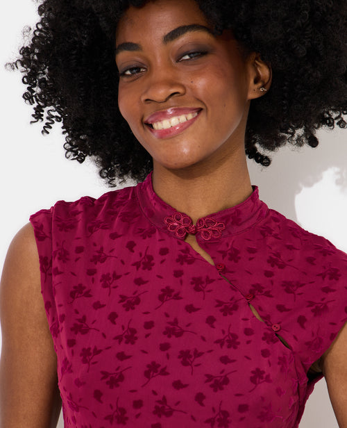 Top col mao en résille avec motif fleurs - PIMKIE - 2