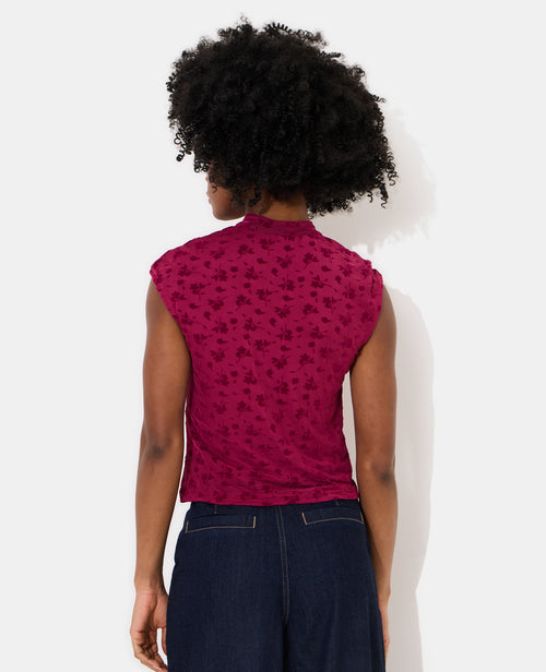 Top col mao en résille avec motif fleurs - PIMKIE - 6