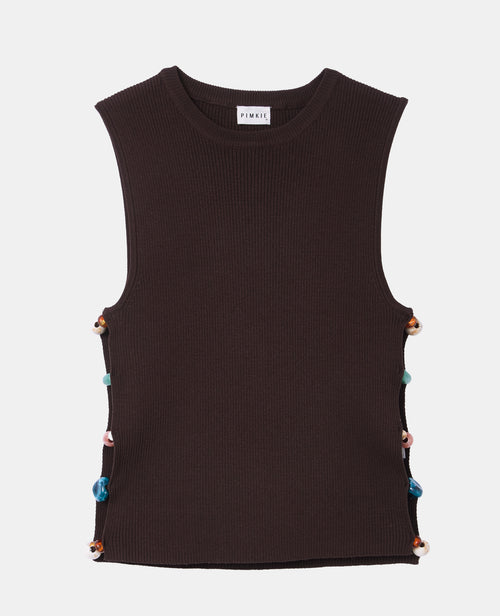 Top sans manches en maille avec pierres - PIMKIE - 4