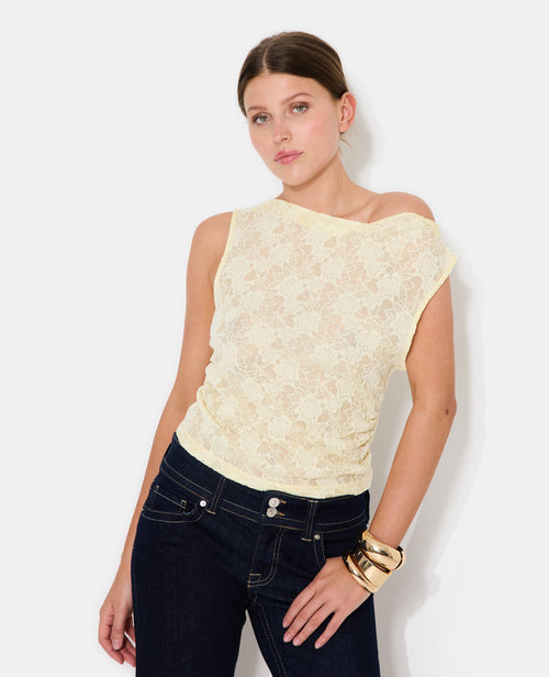 Top sans manches effet jacquard motif fleurs - PIMKIE - 1