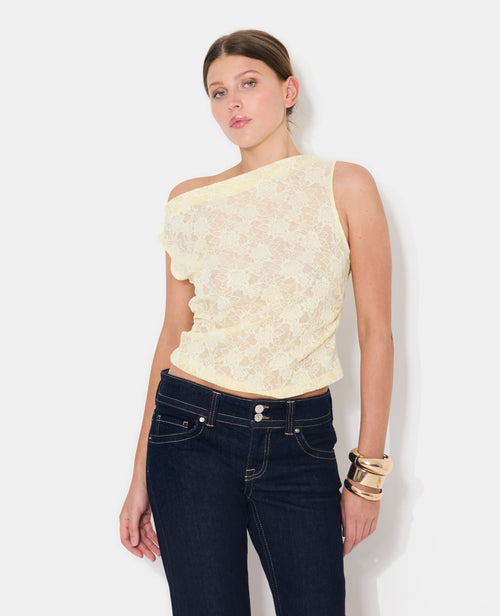 Top sans manches effet jacquard motif fleurs - PIMKIE - 5