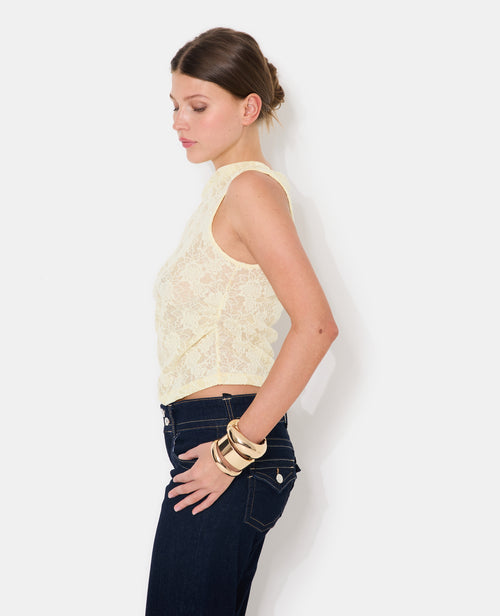 Top sans manches effet jacquard motif fleurs - PIMKIE - 7