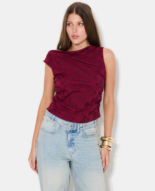 Top sans manches effet jacquard motif fleurs - PIMKIE - 1