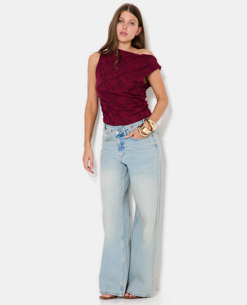 Top sans manches effet jacquard motif fleurs - PIMKIE - 3
