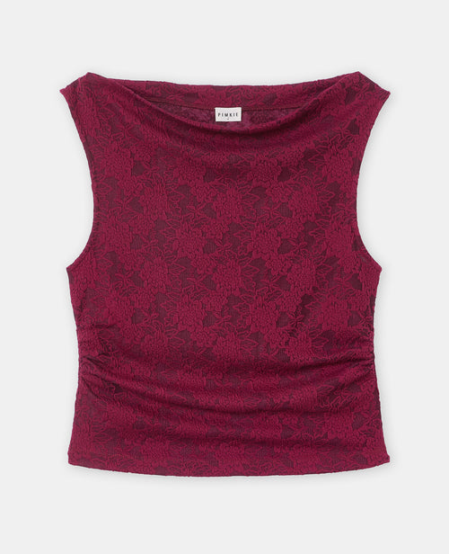 Top sans manches effet jacquard motif fleurs - PIMKIE - 4