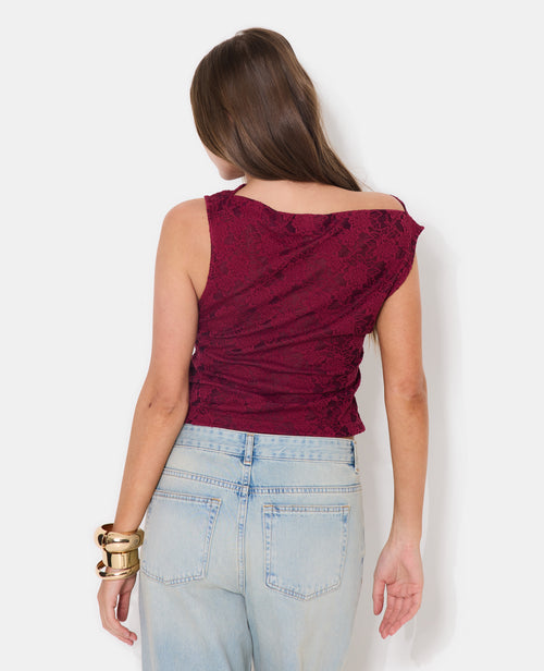 Top sans manches effet jacquard motif fleurs - PIMKIE - 6