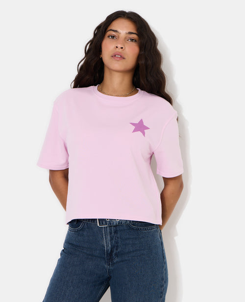 Sweat manches courtes avec étoiles - PIMKIE - 5