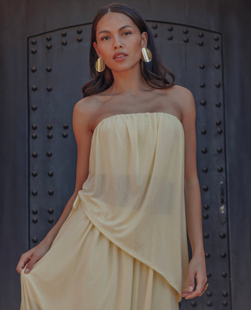 Top bustier asymétrique en voile - PIMKIE - 1