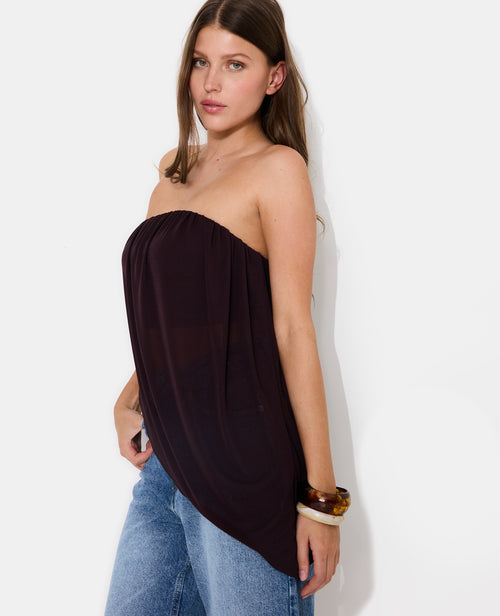 Top bustier asymétrique en voile - PIMKIE - 2