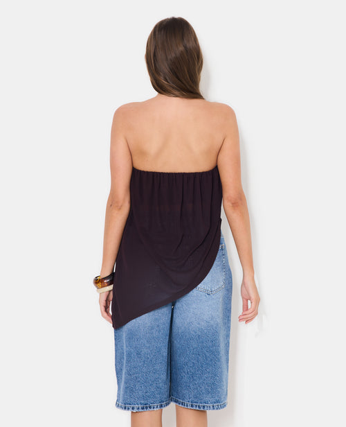 Top bustier asymétrique en voile - PIMKIE - 6