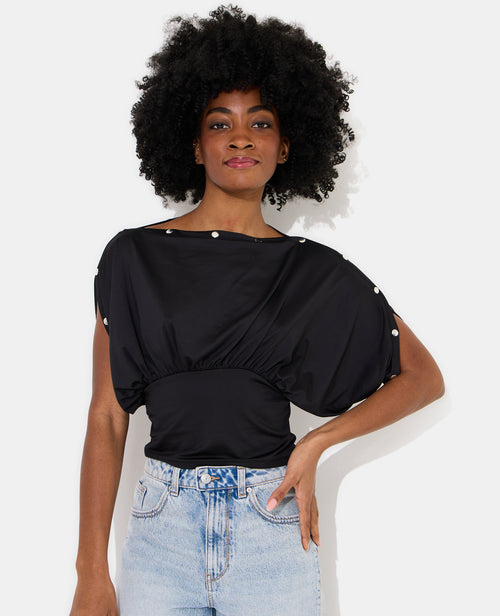 Top manches chauve-souris avec détails pressions - PIMKIE - 1