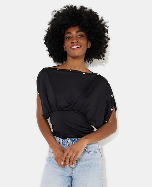 Top manches chauve-souris avec détails pressions - PIMKIE - 5