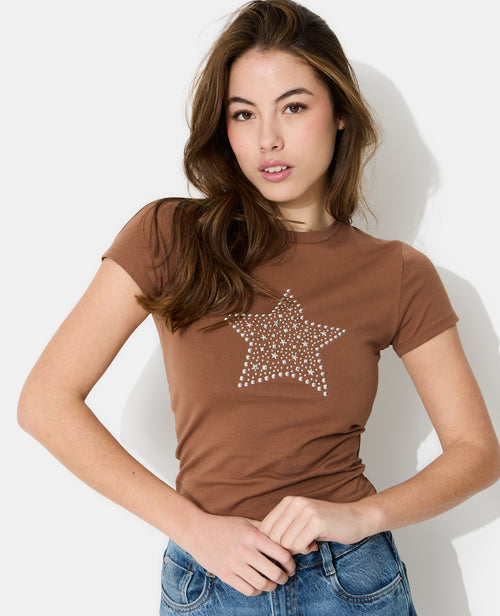 T-shirt ajusté avec étoile clous - PIMKIE - 2