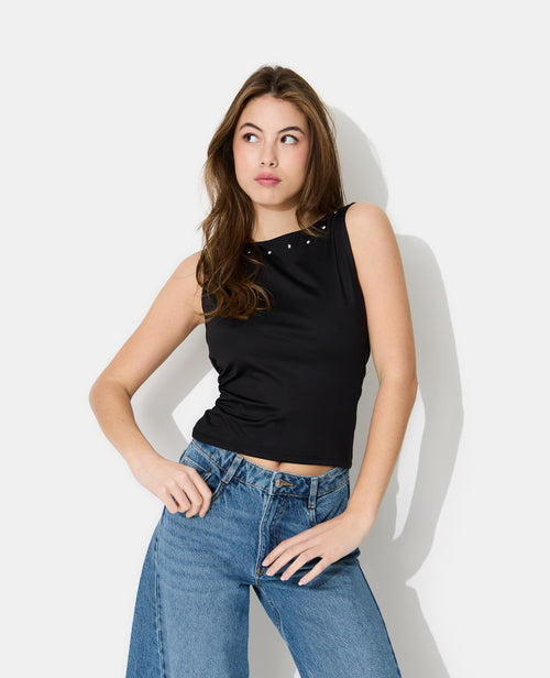 Top encolure bénitier dos avec clous - PIMKIE - 5