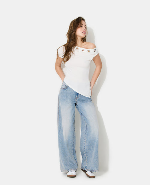 Top asymétrique avec œillets métalliques - PIMKIE - 3