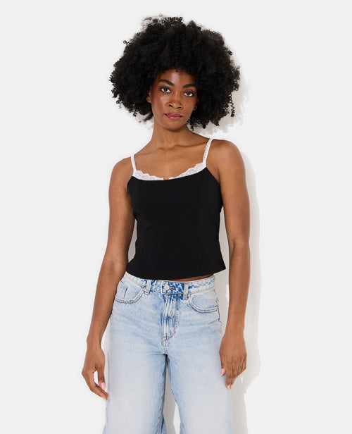 Débardeur en tissu stretch avec dentelle - PIMKIE - 1