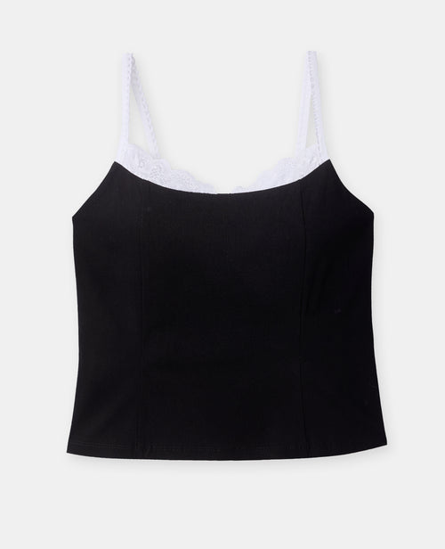 Débardeur en tissu stretch avec dentelle - PIMKIE - 4
