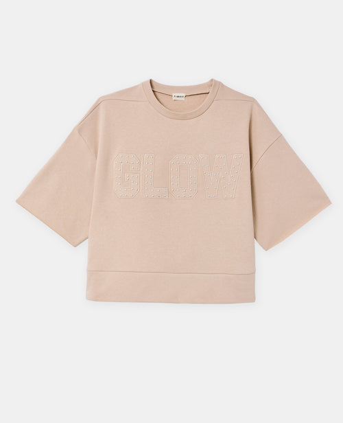 Sweat manches courtes avec broderie et clous étoiles - PIMKIE - 4