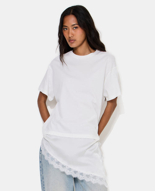 T-shirt oversize avec empiècement satin et dentelle - PIMKIE - 5