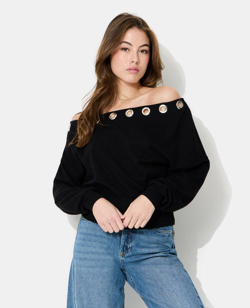 Sweat asymétrique avec œillets - PIMKIE - 1