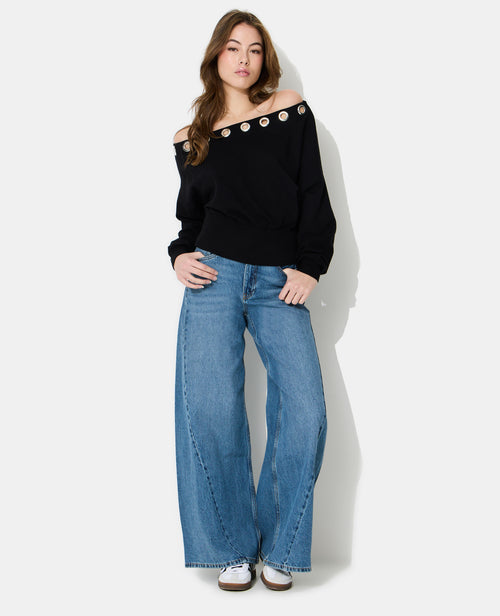 Sweat asymétrique avec œillets - PIMKIE - 3