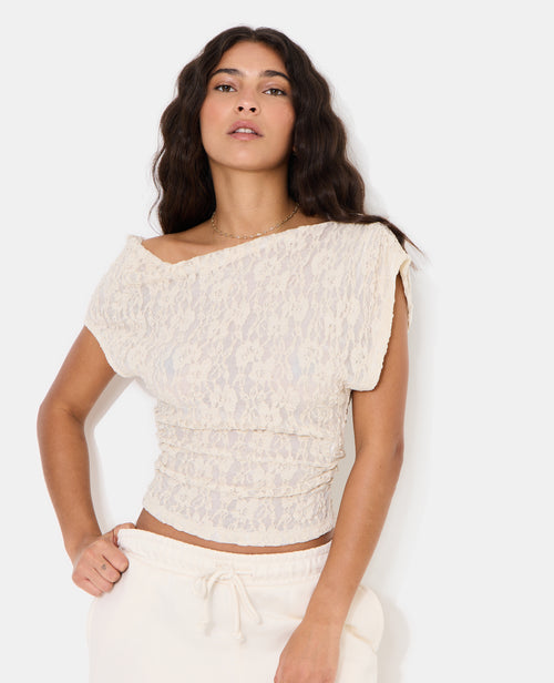 Top asymétrique en dentelle - PIMKIE - 5