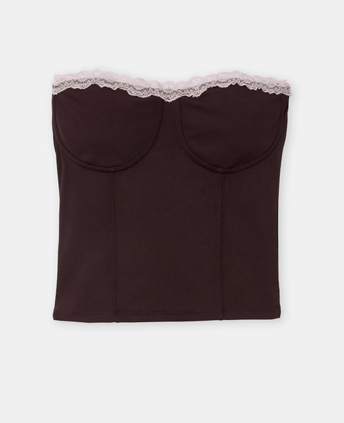 Top bustier façon corset avec dentelle - PIMKIE - 4