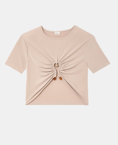 T-shirt court avec détail bijou et pierres - PIMKIE - 4