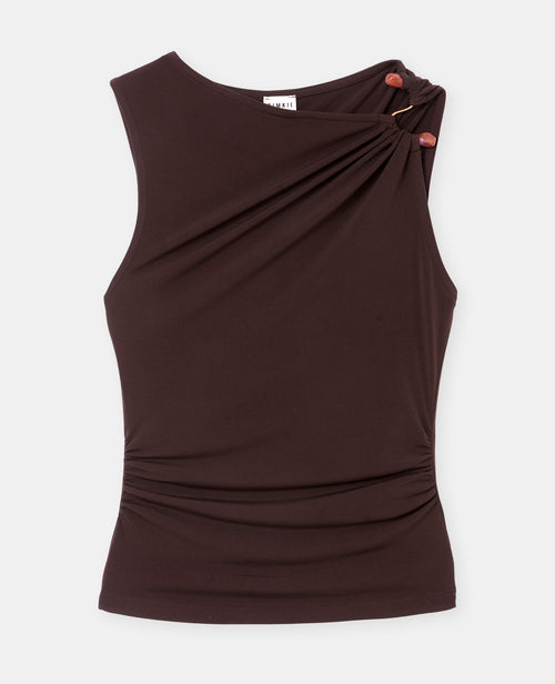 Débardeur avec fronces et détail bijou sur épaule - PIMKIE - 4