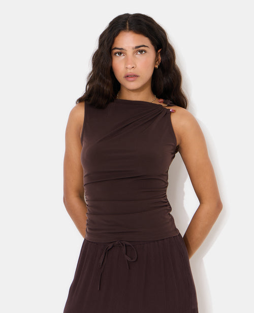 Débardeur avec fronces et détail bijou sur épaule - PIMKIE - 5