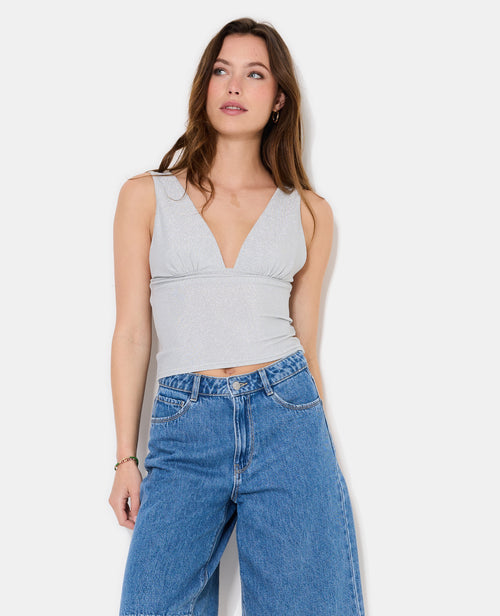 Débardeur en maille avec lurex encolure V - PIMKIE - 5