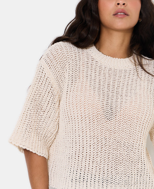 Pull en maille ajourée façon filet de pêche - PIMKIE - 2